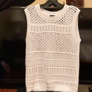 Talbots White Knit Sleeveless Top